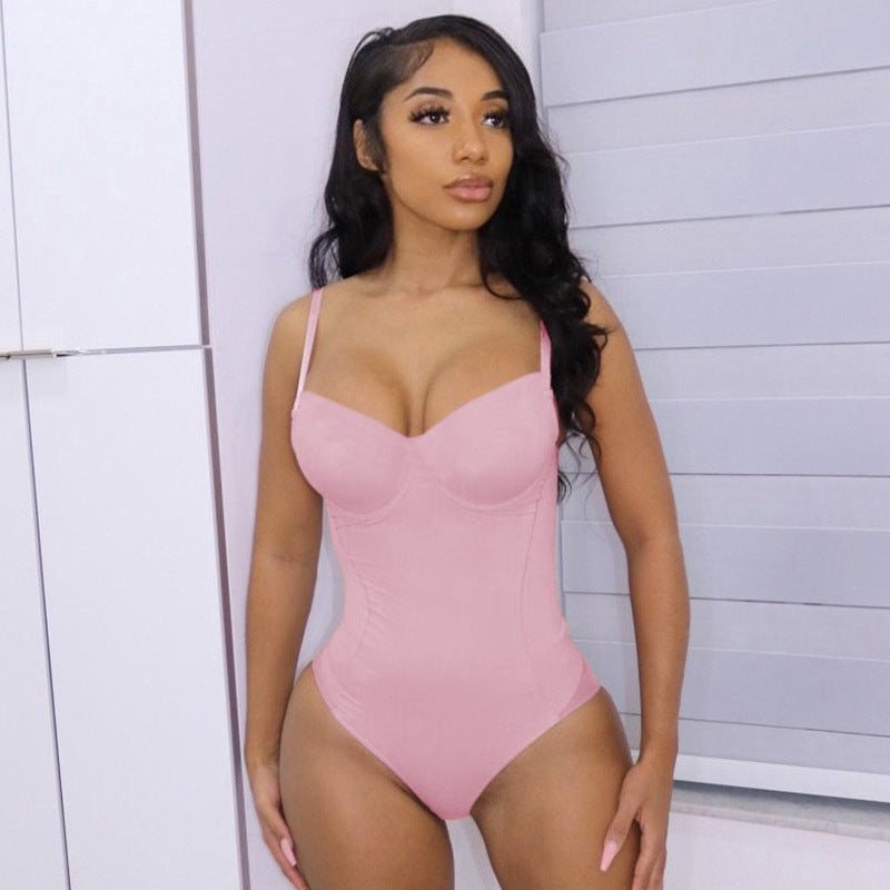 solid color mesh see-through slip jumpsuit