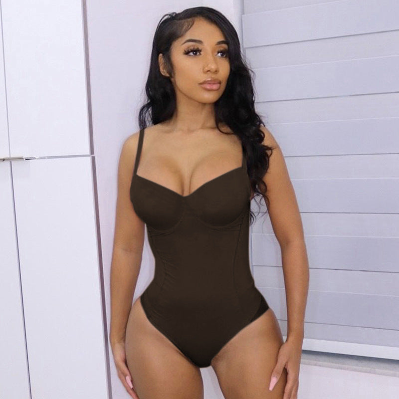 solid color mesh see-through slip jumpsuit